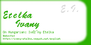 etelka ivany business card